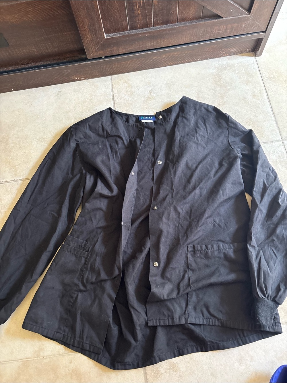 Black Collarless women’s scrub Jacket -